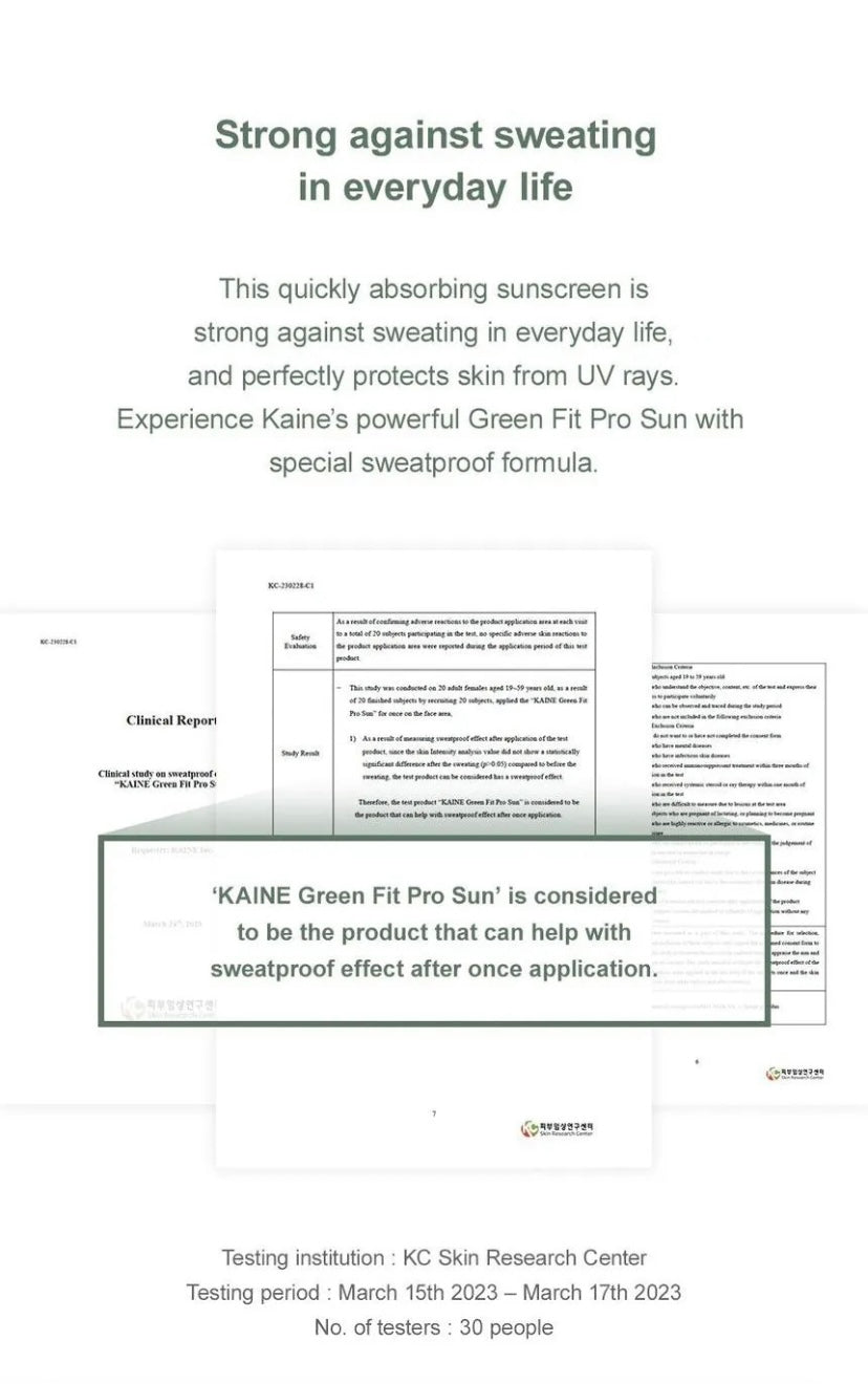 KAINE - Green Fit Pro Sun SPF 50+ Sunscreen