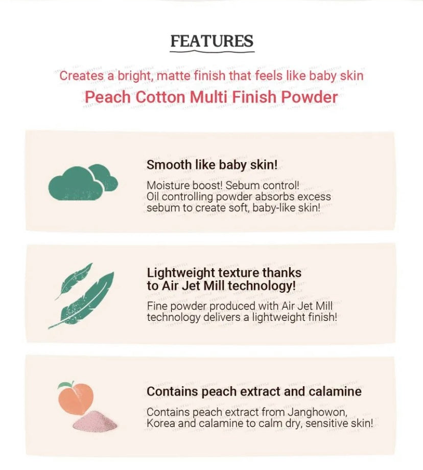 SKINFOOD - Peach Cotton Multi Finish Powder (Small)