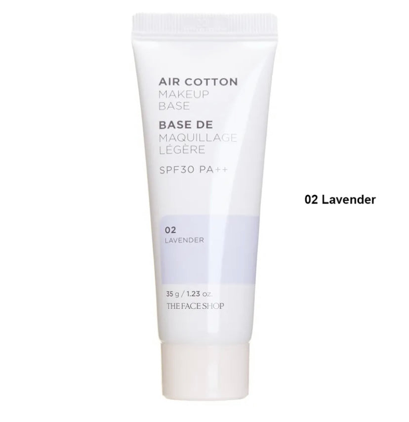 THE FACE SHOP - Air Cotton Makeup Base SPF30 PA++ #02 Lavender