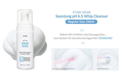 ETUDE - Soon Jung pH 6.5 Whip Cleanser